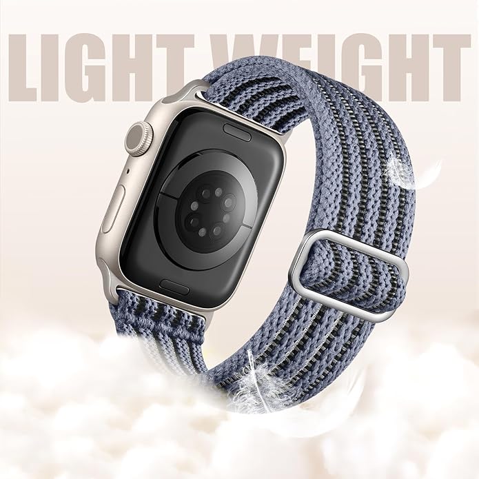 Braided Stretchy Band Compatible with Apple Watch Bands 38mm 40mm 41mm 42mm 44mm 45mm 46mm 49mm for Women Men, Adjustable Nylon Solo Loop Elastic Straps for iWatch Series 10 9 8 7 6 5 4 3 2 1 SE Ultra - Image 5