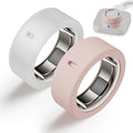 Protector Compatible for Oura Ring 4/Gen 4 Ceramic/Gen 3 Cover,Silicone Anti-Scratch Elastic Ring Finger Case Woking Out Gym for Women Men- Clear+Pink -M for 8/9/10/11 by Snyeest