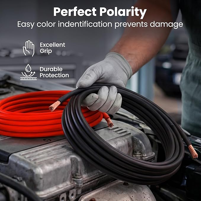 GEARit 8 Gauge Wire, for Automotive Power/Ground, Battery Cable, Car Audio, RV, Amp, CCA, Automotive Wire, Amp Kit, Battery Cables, Wiring Kit, (25 feet Each- Black/Red) - Image 8