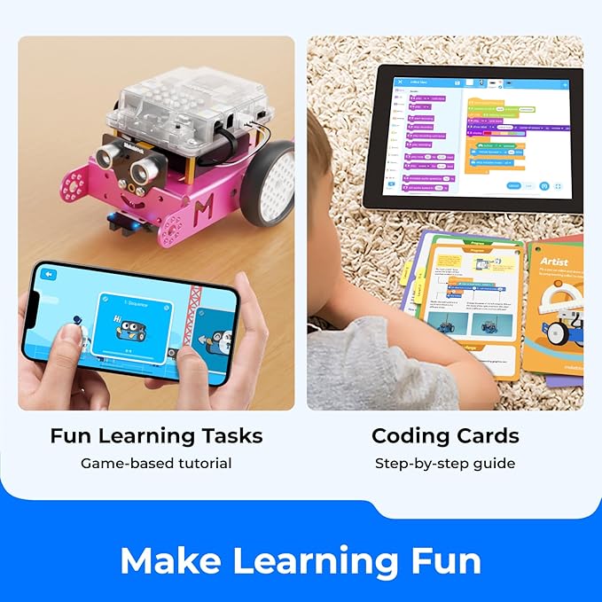 Makeblock mBot Robot Kit, STEM Projects for Kids Ages 8-12 Learn to Code with Scratch Arduino, Robot Kit for Kids, Computer Programming for Beginners Gift for Boys and Girls 8 Pink - Image 7