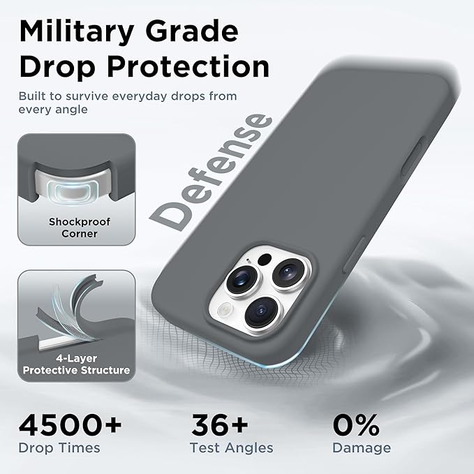 GolbinBox Magnetic for iPhone 16 Pro Max Case, Compatible with MagSafe, [Soft Anti-Scratch Microfiber Lining], Liquid Silicone Shockproof Protective Phone Case for iPhone 16 Pro Max, Deep Grey - Image 6