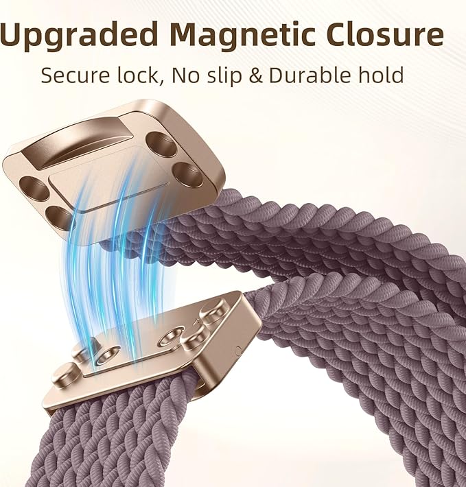 Braided Stretchy Bands Compatible with Apple Watch Bands 40mm 44mm 38mm 41mm 42mm 45mm 46mm 49mm Women Men, Soft Nylon Sport Strap with Magnetic Clasp for iWatch Series 11 10 9 8 SE 7 6 5 4 3 2 Ultra - Image 2