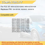 Vurkcy Key Fob Replacement for 2018-2022 Ford F-Series Truck- F150 F250 F350 F450 F550 Bronco Car Keyless Entry Remote Control, M3N-A2C93142600 M3N-A2C931426, 5 Btn - Image 2