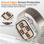 Amizee Metal Case Compatible with Apple Watch SE 3/2/1 Series 6/5/4 44mm Case with Back Cover, Rugged Protective Bumper Cover for iWatch 44mm, Silver - Image 4