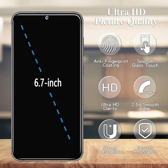 Pokolan [3 Pack Privacy Screen Protector for Samsung Galaxy S25 Plus, Anti Spy Private Tempered Glass Film, Fingerprint Unlocking, Case Friendly, 9H Hardness - Image 2