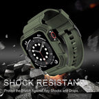OROBAY Rugged Band Compatible with Apple Watch Band 41mm 40mm 38mm with Case, Shockproof Strap for iWatch SE3 SE2 SE Series 9/8/7/6/5/4/3/2/1 with Bumper Case Cover Men Women, Army Green - Image 5