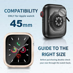 Waterproof Case for Apple Watch Series 9 Series 7 8 45mm, Built-in Screen Protector with Tempered Glass [Touch Sensitive] Cover for iWatch S9/S8/S7 Accessories 45mm, Rose Gold - Image 2
