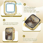 JR.DM 49mm 2 Pack Soft Flexible TPU Case Compatible for Apple Watch Series Ultra 3/2/1 Touchable Screen Lightweight All-Around Protector Thin Guard Shockproof Cover Bumper for iWatch, Gold+Black - Image 3