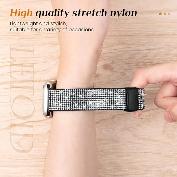 LETOID Stretchy Bands Designed for Apple Watch Band 38mm 40mm 41mm 42mm 44mm 45mm 46mm 49mm Women, Soft Nylon Elastic Strap Solo Loop Wristband for iWatch Series 11 10 9 8 7 6 5 4 3 2 1 SE Ultra - Image 4