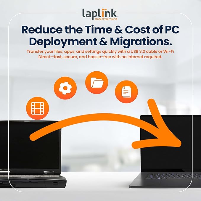 Laplink PCmover Migration Software - Initial Pay-Per-Use License Fee - Monthly invoicing for additional uses - $21.95/license with Super Speed USB 3.0 cable - Business Technician, 25 Licenses - Image 5