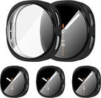 Suoman 3 Pack for Samsung Galaxy Watch 8 44mm Case, High Definition Clear Screen Protector, Full Around Electroplate Soft TPU Bumper Around Protective Case Cover -Black by Suoman