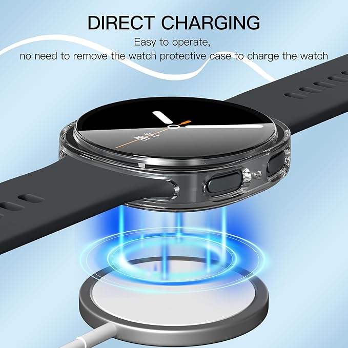 Suoman 3 Pack for Samsung Galaxy Watch 8 44mm Case, High Definition Clear Screen Protector, Full Around Electroplate Soft TPU Bumper Around Protective Case Cover -Clear - Image 4