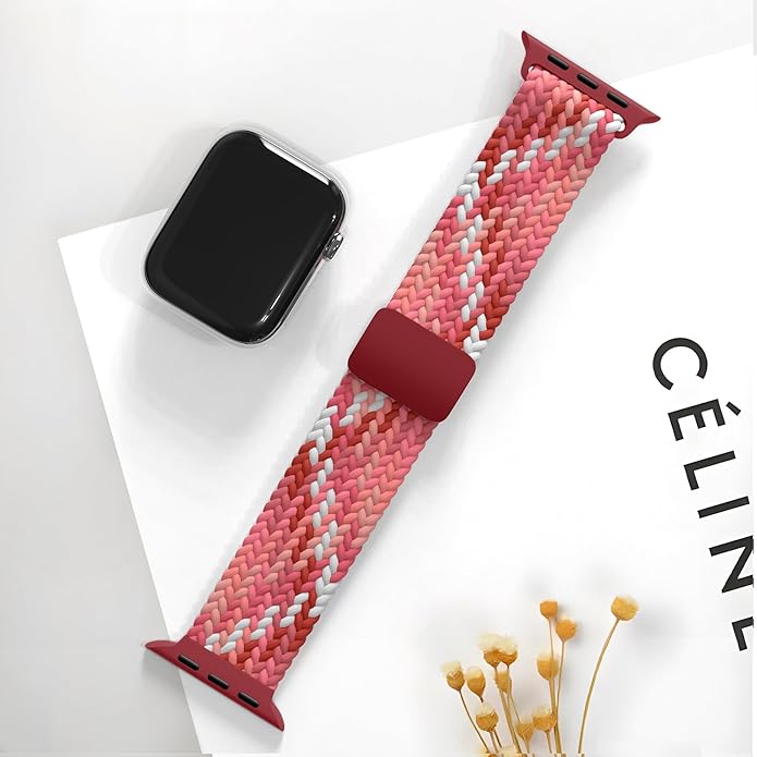 Braided Stretchy Band Compatible with Apple Watch Band 38mm 40mm 41mm 42mm 44mm 45mm 46mm 49mm Women Men, Adjustable Nylon Elastic Magnetic Clasp Strap for iWatch Series 10 9 8 7 6 5 4 3 2 1 SE Ultra - Image 4