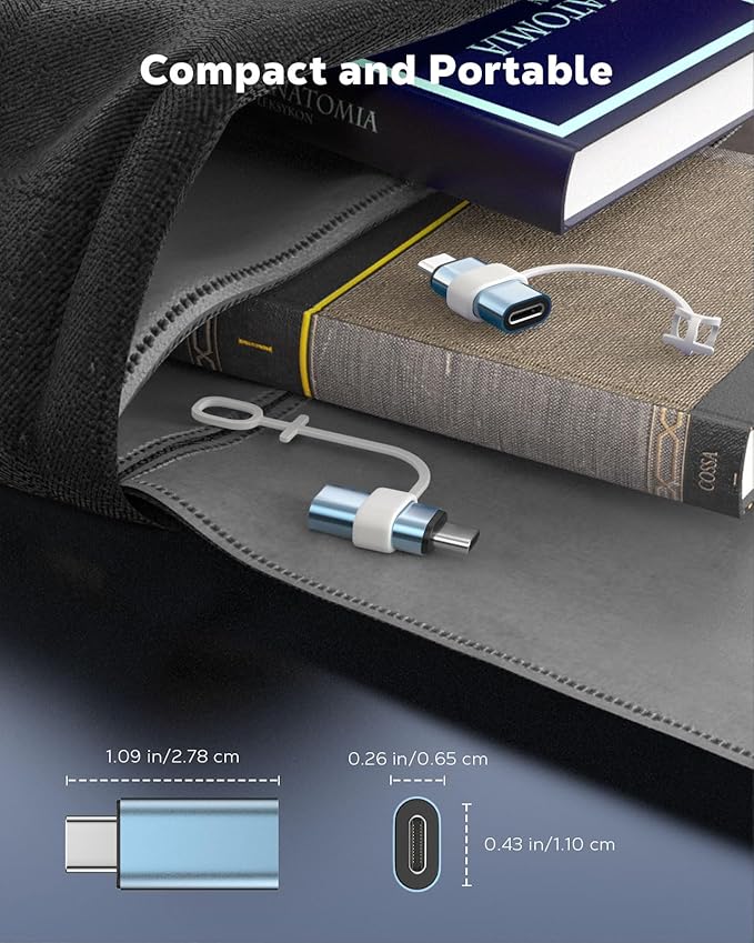 MoKo Lightning to USB C Adapter 2Pack, NOT for Lightning Earbuds/Headphones/OTG, USB-C to Lightning Adapter for iPhone Air 17 16 15 Pro Max Plus,iPad Pro/Air,Galaxy,ONLY for Charging/Data Sync, Cyan - Image 8