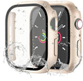 Waterproof Case for Apple Watch Series SE 3/SE 2/SE/Series 4 5 6 44mm Built-in Tempered Glass Screen Protector,[Slim Guard PC Bumper] [Touch Sensitive] Full Protective Face Cover Compatible iWatch by idudu