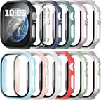 HASDON 12 Pack Case Compatible with Apple Watch Series 11/10 46mm with Tempered Glass Screen Protector, Full Coverage Bumper Hard PC Shockproof Protective Cover for iWatch Series 11/10 46mm by HASDON