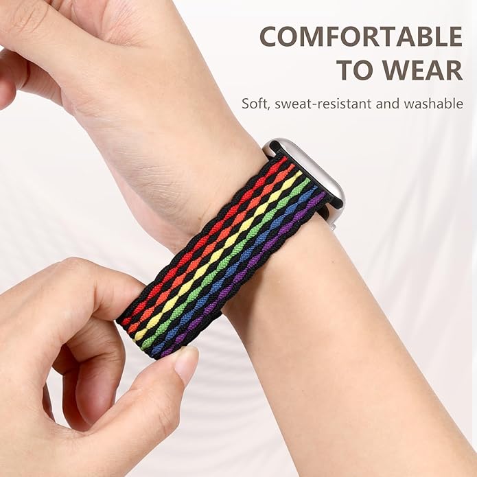 Zedoli Braided Solo Loop Bands Compatible with Apple Watch Band 38mm 40mm 41mm 42mm 44mm 45mm 46mm 49mm Women Men, Stretchy Nylon Sport Elastic Strap for iWatch Series 11 10 9 8 7 6 5 4 3 2 1 SE Ultra - Image 4