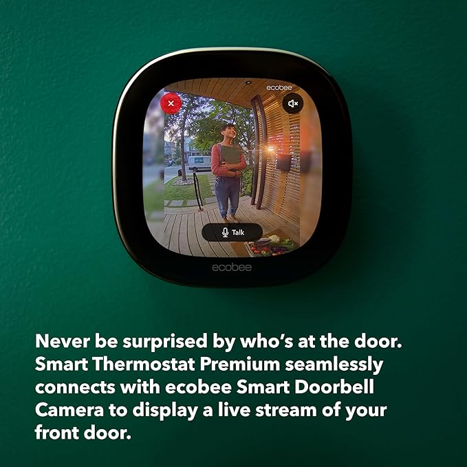 ecobee Smart Thermostat Premium with Smart Sensor and Air Quality Monitor - Programmable Wifi Thermostat - Works with Siri, Alexa, Google Assistant, Black - Image 4
