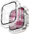 Surace 41mm Case Compatible with Apple Watch Series 9 Series 8 Series 7 Case with Screen Protector, Bling Diamond Overall Protective Case Compatible with Apple Watch Series 7 & 8 & 9 41mm, Clear by Surace
