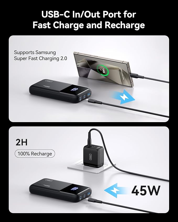 INIU Portable Charger, 20000mAh 65W Compact USB C Laptop Power Bank, PD QC Fast Charging 3-Output Battery Pack, Travel Charger for Laptop MacBook iPad Tablet Steam Deck iPhone 17 16 15 14 Samsung S24 - Image 5