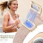 Dirrelo Braided Magnetic Stretchy Nylon Band Compatible for Apple Watch Bands Women 40/41/38/42/44/45/46/49mm, Designer Dressy Infinity Elastic Strap for iWatch Series 11 10 9 8 7 6 5 4 SE/Ultra 3 2 1 - Image 4