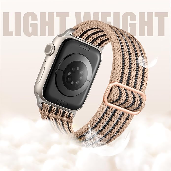 Braided Stretchy Band Compatible with Apple Watch Bands 38mm 40mm 41mm 42mm 44mm 45mm 46mm 49mm for Women Men, Adjustable Nylon Solo Loop Elastic Straps for iWatch Series 10 9 8 7 6 5 4 3 2 1 SE Ultra - Image 4