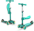 Gotrax KS3 Kids Kick Scooter, LED Lighted Wheels, Adjustable Height Handlebars and Removable Seat, Lean-to-Steer & Widen Anti-Slip Deck, 3 Wheel Scooter for Kids Ages 2-8 and up to 110 Lbs by GOTRAX