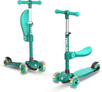 Gotrax KS3 Kids Kick Scooter, LED Lighted Wheels, Adjustable Height Handlebars and Removable Seat, Lean-to-Steer & Widen Anti-Slip Deck, 3 Wheel Scooter for Kids Ages 2-8 and up to 110 Lbs by GOTRAX