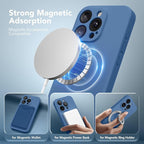 Magnetic for iPhone 14 Pro Max Case, Compatible with MagSafe, [Full Camera Protection][Screen Protector] Silicone Shockproof Protective Phone Case for iPhone 14 Pro Max 6.7", Lake Blue - Image 2