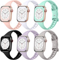 Lerobo Silicone Slim Bands Compatible for Apple Watch Band 44mm 42mm 45mm 38mm 40mm 41mm 49mm, Slim Thin Narrow Replacement Sport Strap Wristband for iWatch Series 8/7/6/5/4/3/2/1 SE Ultra Women Men by Lerobo
