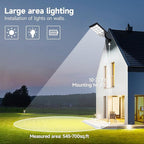 Solar Lights Outdoor for Outside, IP66 Waterproof Solar Street Lights Outdoor with Motion Sensor & Dusk to Dawn, 6500K Security Flood Light for Yard Garden with Remote Control - 4PACK - Image 4
