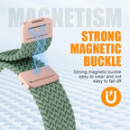 Magnetic Braided Stretchy Loop - Compatible with Apple Watch Band 42mm 46mm 40mm 41mm 44mm 45mm 38mm Ultra 3/2 49mm Women Men,Elastic Woven Fabric Nylon Strap for iWatch 11 10 9 8 7 6 5 4 3 SE Ultra - Image 2