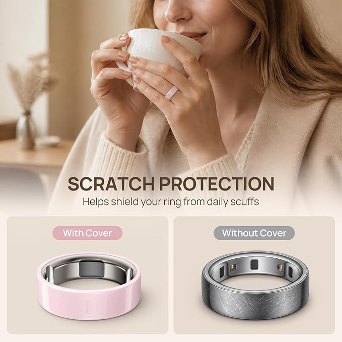 2 Pack Ring Cover Compatible with Oura Ring Gen 4/Gen 3 Horizon/Heritage, Ceramic-Look TPU Anti-Scratch Protector Accessories for Oura Ring Jacket Women Men, Size 10 (Not for Oura 4 Ceramic) - Image 5