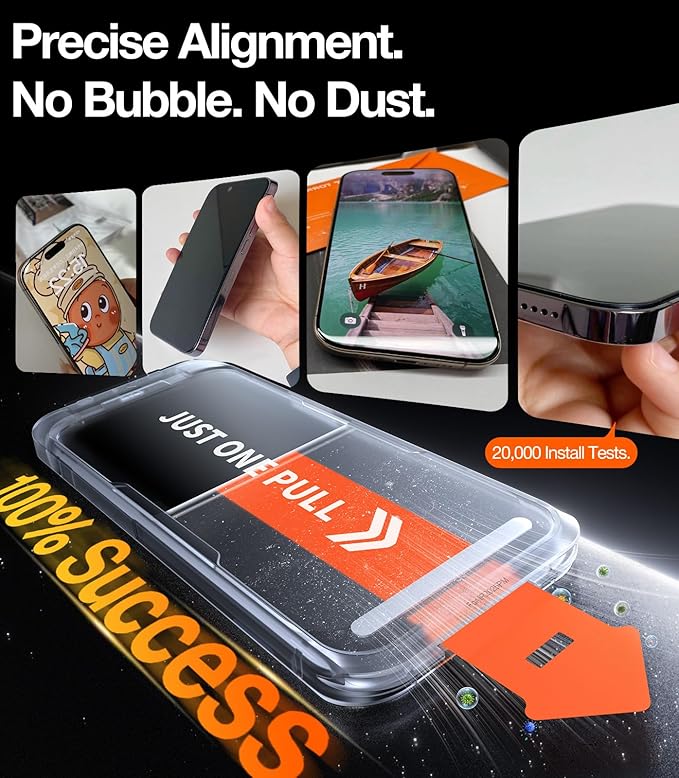 TORRAS for iPhone 17 Screen Protector [12Ft Military-Grade Shatterproof] [9H+ Aerospace Tempered Glass] Anti-Scratch Full Coverage Fit Screen Protector 17 6.3" 2-Pack - Image 6