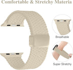 Braided Stretchy Band Compatible with Apple Watch Bands 38mm 40mm 41mm 42mm 44mm 45mm 46mm 49mm Women Men, Soft Nylon Solo Loop Magnetic Sport Strap for iWatch Series 11 10 9 8 7 6 5 4 3 2 1 SE Ultra - Image 3