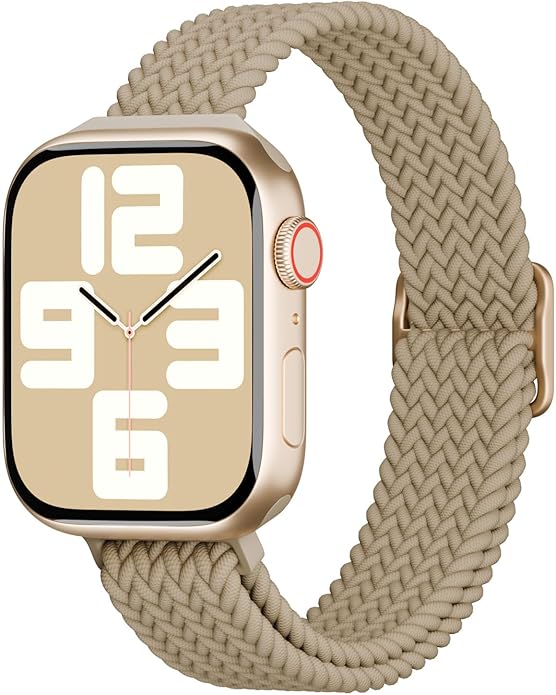 Slim Braided Stretchy Compatible with Apple Watch Band 38mm 40mm 41mm 42mm 44mm 45mm 46mm 49mm, Nylon Thin Solo Loop Elastic Straps for iWatch Bands Series 11 10 9 8 7 SE 6 5 4 3 2 1 Ultra by Keebowz