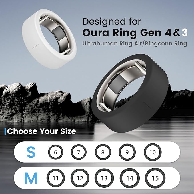 Ring Cover for Oura Ring Gen 4/ Gen 3, Anti-Scratch Elastic Silicone Oura Ring Case Protector for Men Women Working Out Gym (10Collors-4, M (11/12/13/14/15)) - Image 2