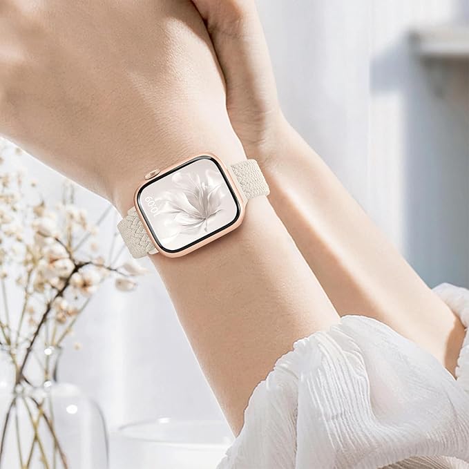 5 Pack Slim Braided Stretchy Bands Compatible with Apple Watch Band 40mm 41mm 42mm 38mm 44mm 45mm 46mm 49mm Women Men, Thin Elastic Nylon Solo Loop Straps for iWatch Series 10 9 8 7 6 5 4 3 11 SE 2/1 - Image 5
