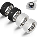 Protector Compatible for Oura Ring 4/Gen 4 Ceramic/Gen 3 Cover,Silicone Anti-Scratch Elastic Ring Finger Case Woking Out Gym for Women Men- 2Black+2Clear-S for 4/5/6/7 by Snyeest