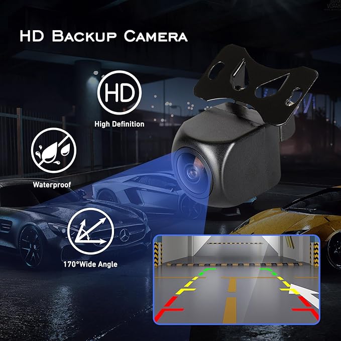 EVERSECU 7 Inch Touch Screen Car Stereo & Backup Camera, Apple CarPlay & Android Auto, Portable Car Radio with Bluetooth Hands-Free/Mirror Link/Maps Navigation/Voice Control/AUX, for Truck, SUV - Image 3