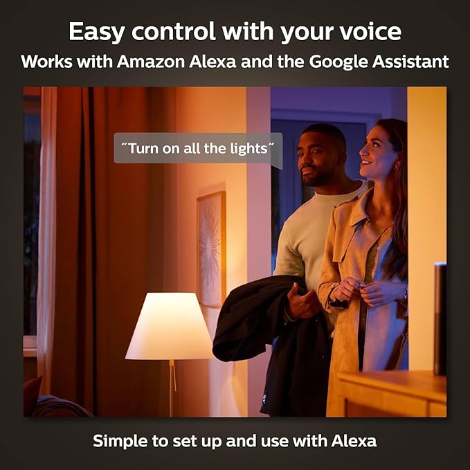 Philips Hue A19 LED Smart Light Bulb - White and Color Ambiance - 60W Indoor Light Bulb - Control with Hue App - Works with Alexa, Google Assistant and Apple Homekit - 3 Pack - Image 3