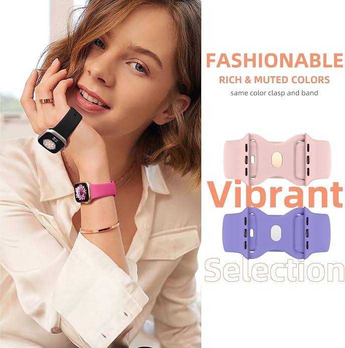 Maledan 6 Pack Bands Compatible for Apple Watch Band 38mm 40mm 41mm 42mm 44mm 45mm 46mm 49mm Women Men, Soft Silicone Sport Band Strap for iWatch Apple Watch Series 11 10 9 8 7 6 5 4 3 2 1 SE Ultra - Image 4