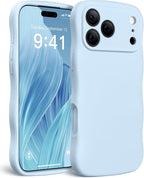 Magnetic for iPhone 17 Pro Case, [Full Camera Protection][Compatible with MagSafe] Cute Wave Frame Silicone Shockproof Protective Phone Case for iPhone 17 Pro 6.3", Light Blue by SUYDANBOX