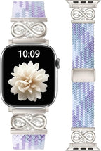 Dirrelo Braided Magnetic Stretchy Nylon Band Compatible for Apple Watch Bands Women 40/41/38/42/44/45/46/49mm, Designer Dressy Infinity Elastic Strap for iWatch Series 11 10 9 8 7 6 5 4 SE/Ultra 3 2 1 by Dirrelo