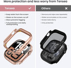 Tensea for Waterproof Apple Watch Screen Protector Case 40mm SE 3/SE 2nd Generation/SE/Series 6/5/4 Accessories, iWatch Protective PC Face Cover with Tempered Glass Film for Women Men, 40 mm - Image 2
