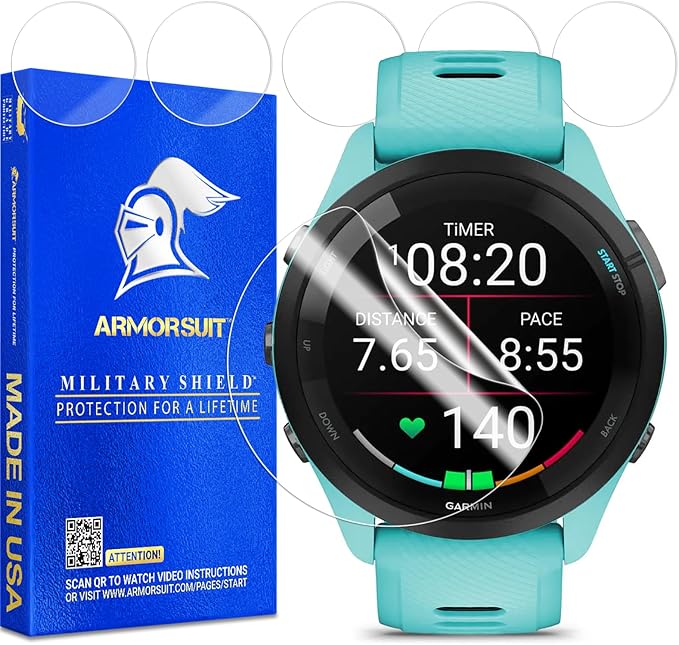 ArmorSuit 6 Pack for Garmin Forerunner 265 (46mm) Screen Protector MilitaryShield HD Clear Film - Made in USA [NOT for Garmin Forerunner 265s] by ArmorSuit