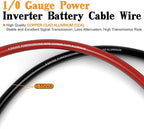 1/0 Battery Cable 0 Gauge Wire 40FT Copper Clad Aluminum Amp Wiring Kit- Automotive Power Ground Cable for Car Audio, Inverter, RV Truck with Pure Copper Lugs & Heat Shrink Tube - Black/Red - Image 2