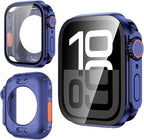 Yrzper Waterproof Case Compatible with Apple Watch Series 11 (2025) Series 10 46mm 42mm[Turning into Ultra] Crown + Back Cover Full Protective Hard PC Screen Protector Cover (Blue, 42mm) by Yrzper