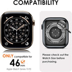 KADES Bling Case Compatible for Apple Watch Series 11/10 46mm, Sparkly Full Diamond Protective PC Bumper Cover, Rhinestone Frame for Women, 46mm-Gold - Image 2