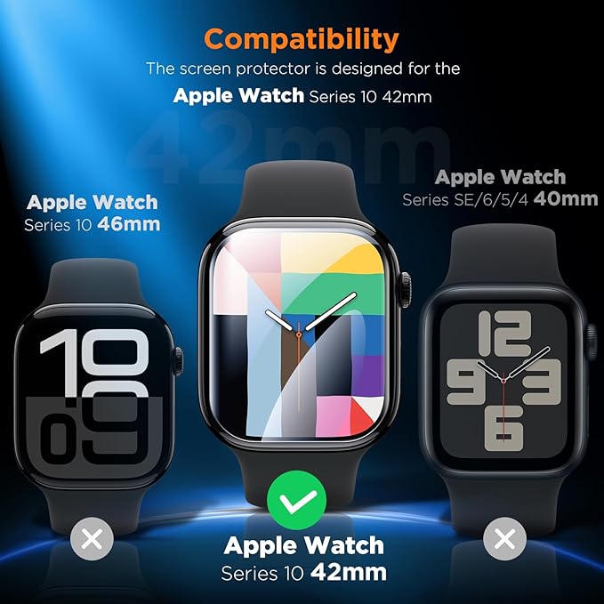 LK 4 Pack for Apple Watch Series 11/10 Screen Protector 42mm Privacy, [Anti-Spy] Upgrade Soft TPU Film Apple Watch 42mm Screen Protector, HD Ultra-thin Touch Sensitvie, Full Coverage - Image 3
